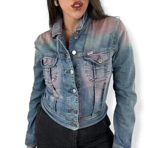 90's MISS SIXTY ITALY fitted pink wash denim jacket